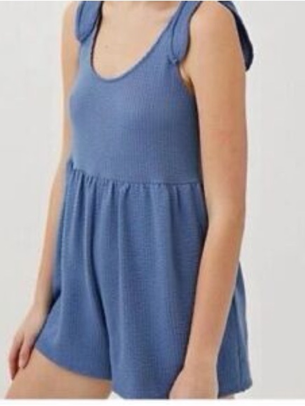 Urban Outfitters Blue Romper Sleeveless waffle Knit